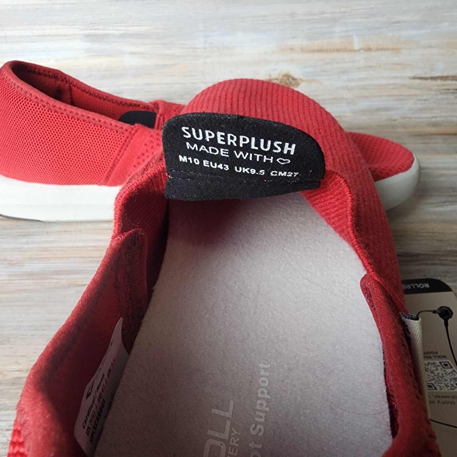 Roll Recovery Superplush Classic Mens 10 Cardinal Moon Red Slip On Shoes New — image 6 of 8